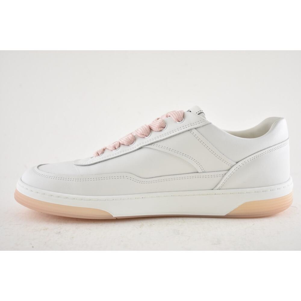 Chanel 24P White Pink Leather CC Logo Flat Lace Up Runner Trainer Sneaker 40 - Picture 12 of 15